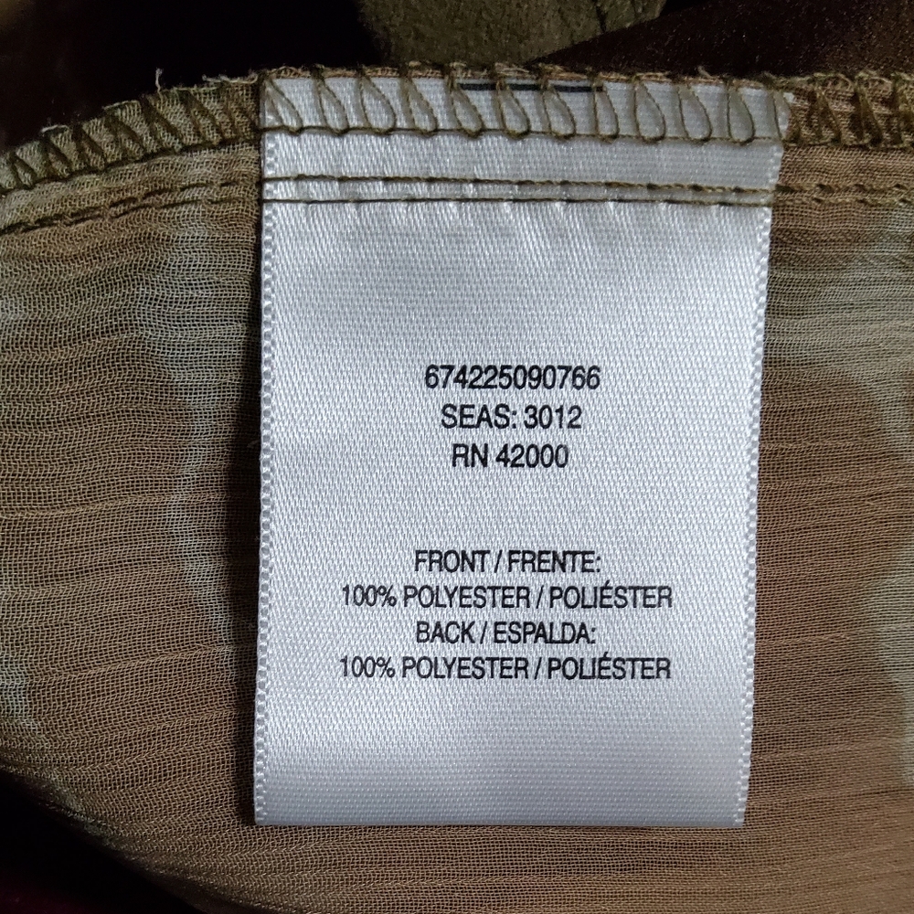 Brown and Tan Sleeveless Open Front Chiffon Vest - Picture 7 of 8